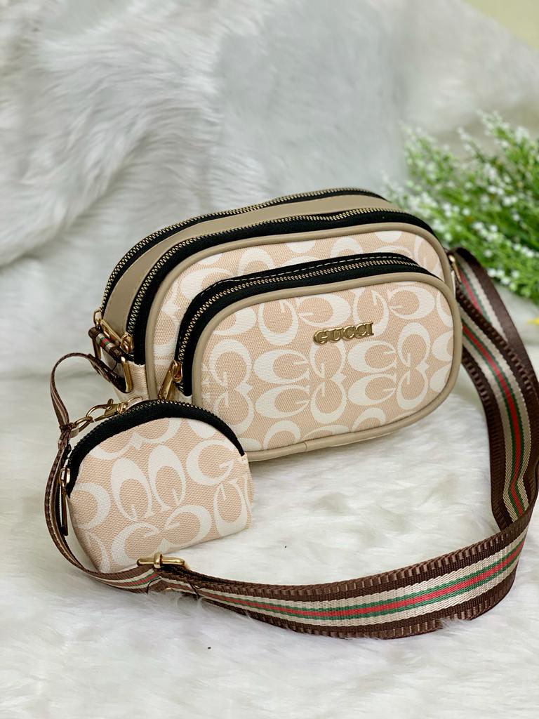 Trilogy Chic: 3-Chain Sling Bag with Petite Pockets